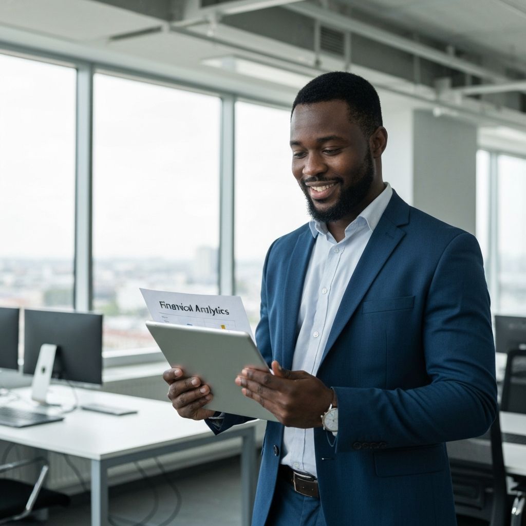COO revisando análisis financiero exitoso en empresa de logística
